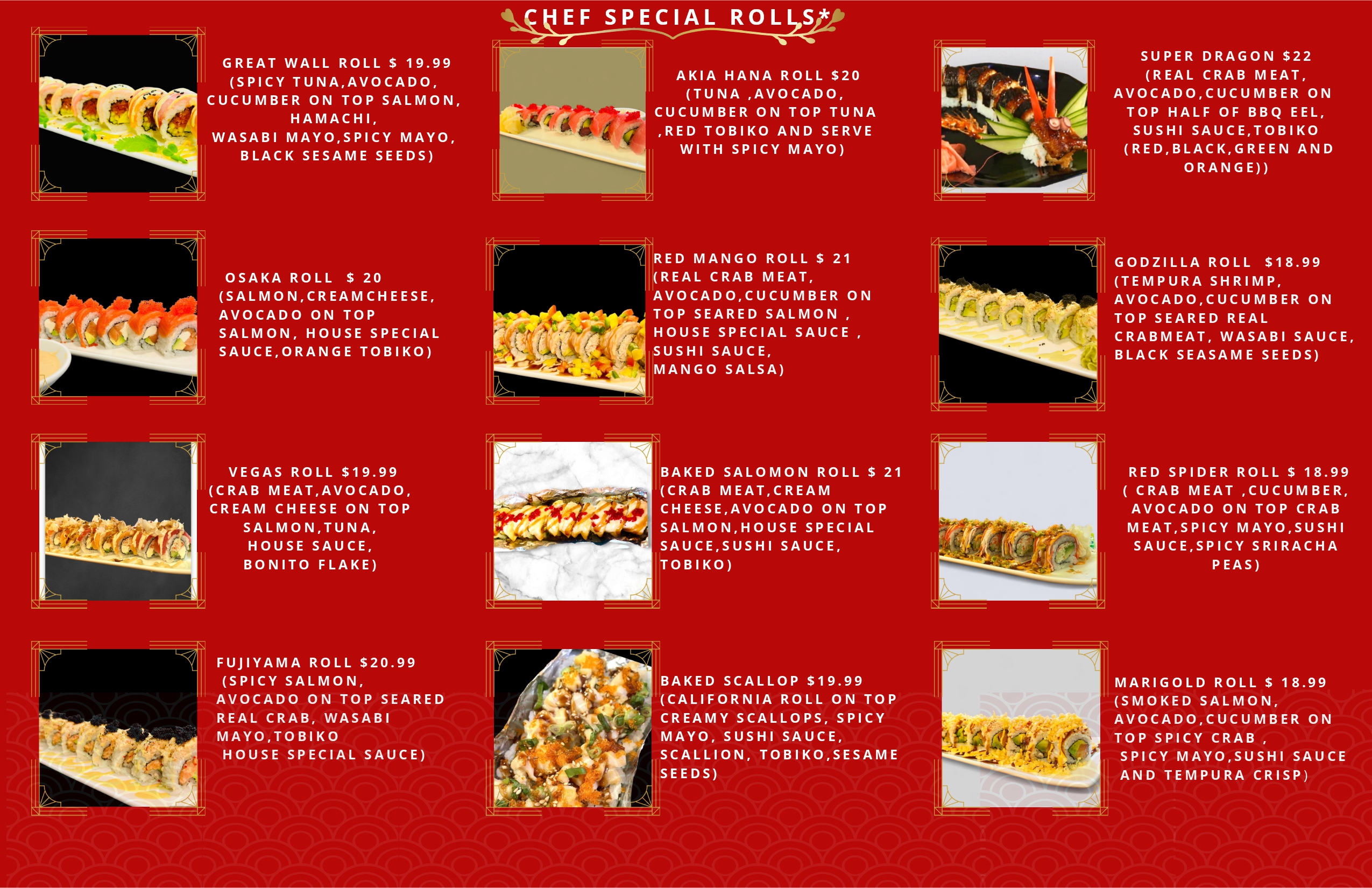 Special Rolls 3 Menu